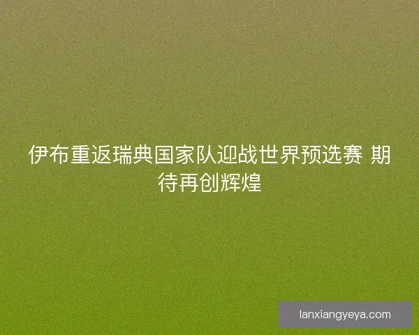 伊布重返瑞典国家队迎战世界预选赛 期待再创辉煌